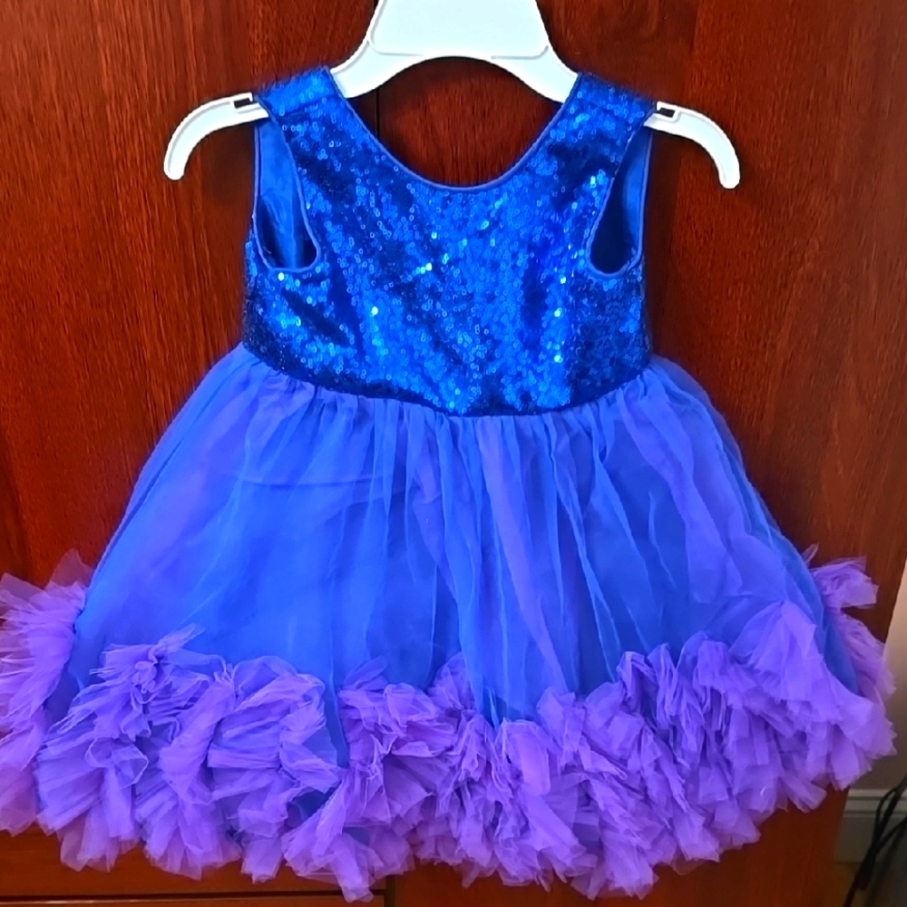 Sparkling Blue and Purple Kids Costume Dress